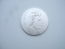Bild - Vorderseite geprägte Medaille aus Messing versilbert
